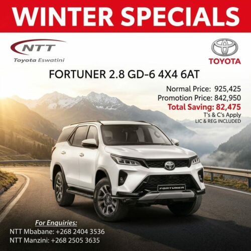 Toyota Fortuner 2.8 GD-6 4×4 6AT (Eswatini) special offer from NTT Toyota Eswatini