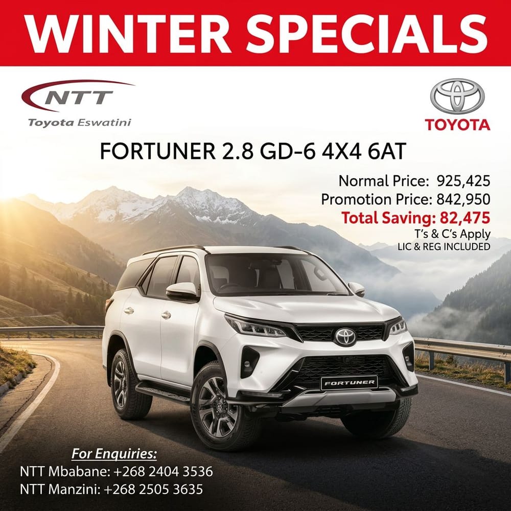 Toyota Fortuner 2.8 GD-6 4×4 6AT (Eswatini) Special Offer